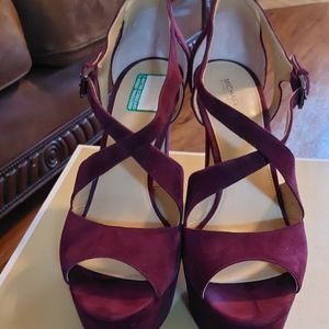 Michael kors suede platform heels